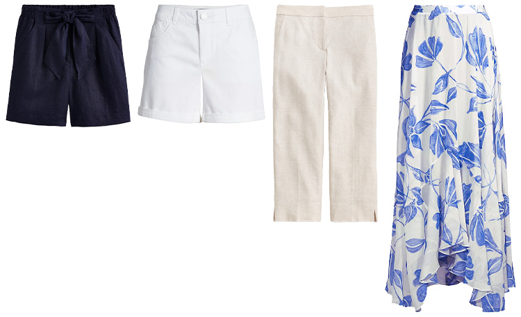 Womens beach outfits - Shorts and skirts for the beach | 40plusstyle.com