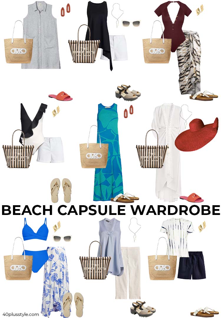 Women's beach outfits - Beach capsule wardrobe | 40plusstyle.com