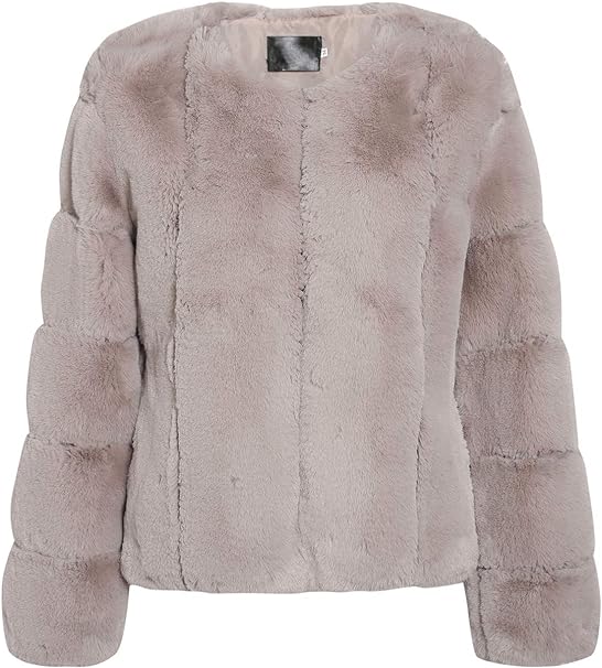 Formal dress cover up - BerryGo Open Front Faux Fur Coat | 40plusstyle.com