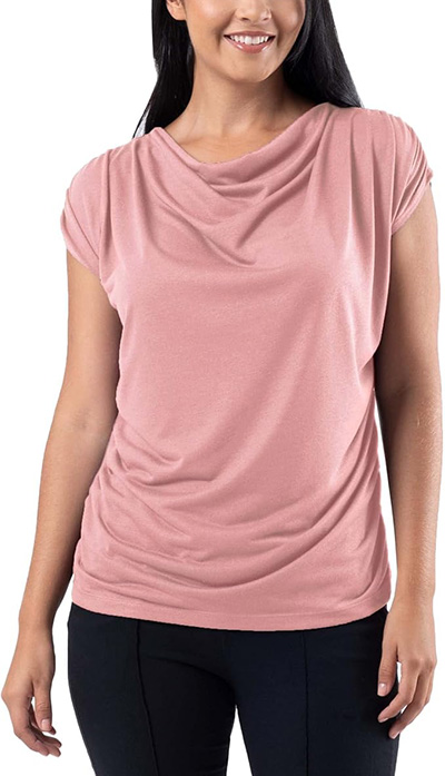Wright's Jersey Knit Drape Neck Top | 40plusstyle.com