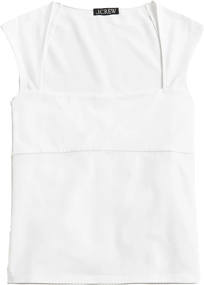 J.Crew Squareneck Cap-sleeve Top | 40plusstyle.com