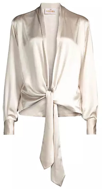 Karmamia Satin Wrap Top | 40plusstyle.com