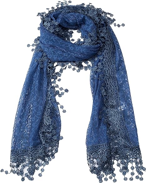 Formal dress cover up - Tan's Lace Teardrop Fringe Lace Scarf | 40plusstyle.com
