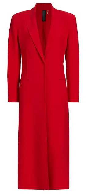 Formal dress cover up - Norma Kamali Single-Breasted Four-Way Stretch Coat | 40plusstyle.com