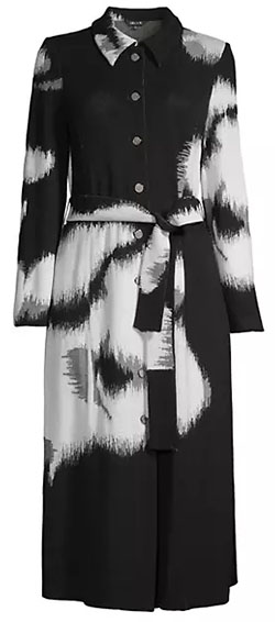 Misook Abstract Jacquard-Knit Tie-Waist Coat | 40plusstyle.com
