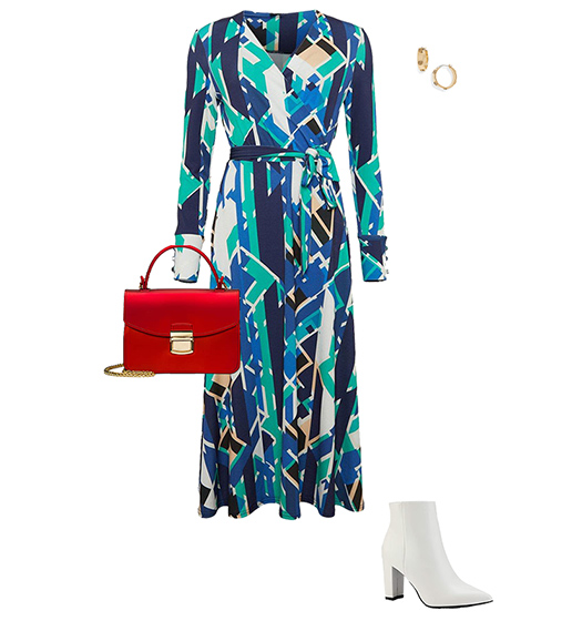 white boots with a midi dress | 40plusstyle.com