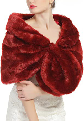 BEAUTELICATE Faux Fur Wrap Stole | 40plusstyle.com