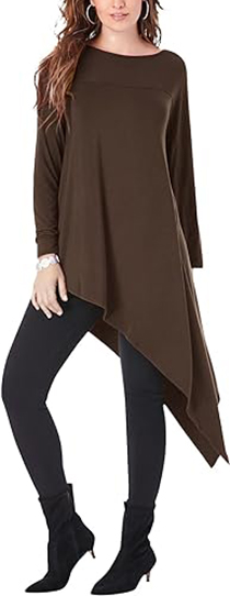 Roamans Asymmetric Ultra Femme Tunic Shirt | 40plusstyle.com