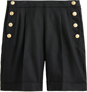 J.Crew Sailor Stretch Linen Blend Pleated Short | 40plusstyle.com