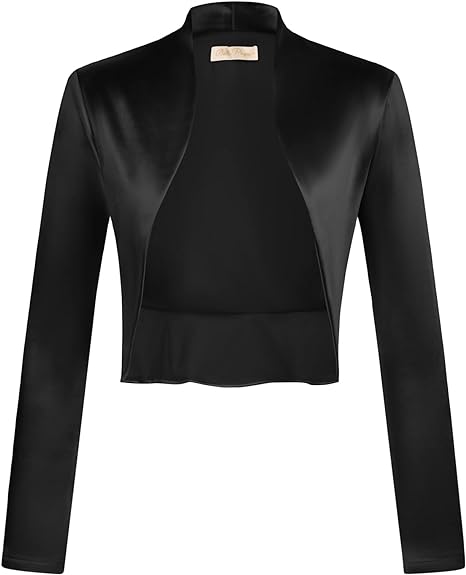 Formal dress cover up - Belle Poque Ruffled Satin Bolero | 40plusstyle.com
