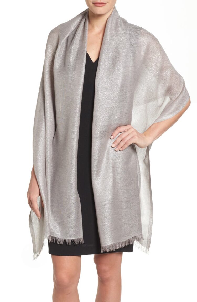 Nordstrom Metallic Lightweight Wrap | 40plusstyle.com