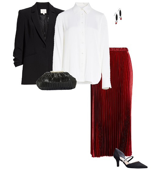 Blazer and dress outfit | 40plusstyle.com