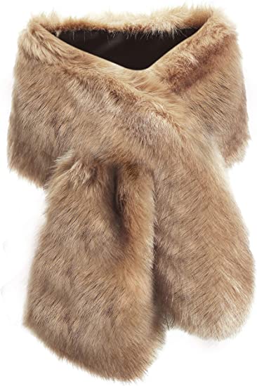 Formal dress cover up - BABEYOND Faux Fur Shawl Evening Cape | 40plusstyle.com