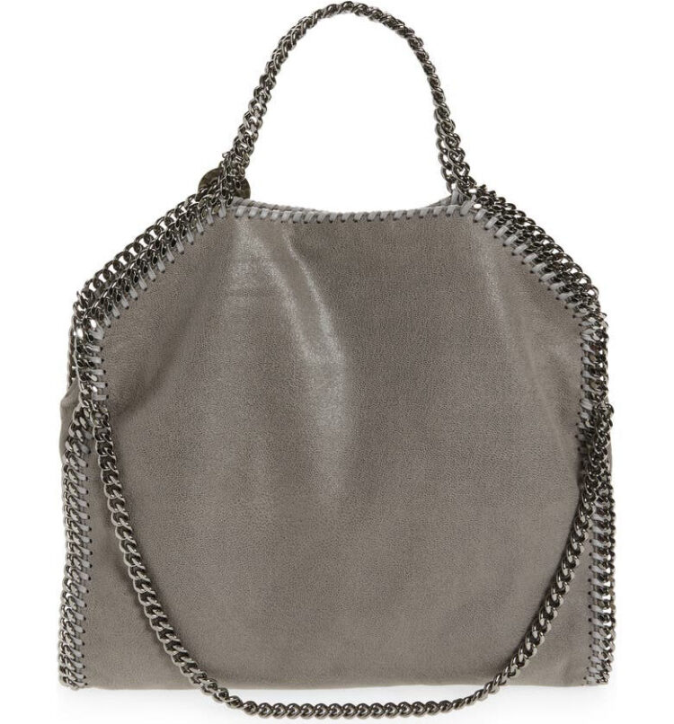Stella McCartney 'Falabella - Shaggy Deer' Faux Leather Foldover Tote | 40plusstyle.com