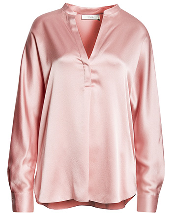 Vince Band Collar Popover Shirt | 40plusstyle.com
