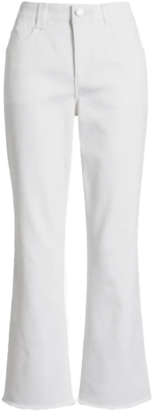 Wit & Wisdom 'Ab'Solution Frayed High Waist Ankle Flare Jeans | 40plusstyle.com