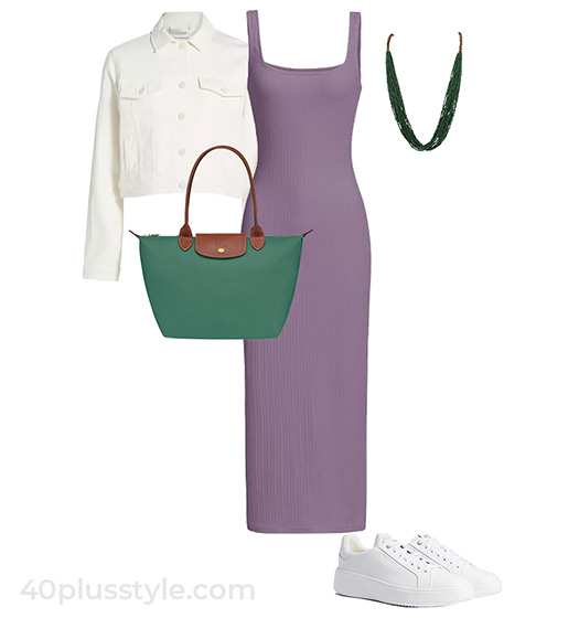 Purple + white + green | 40plusstyle.com