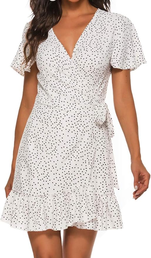 Naggoo Wrap Polka Dot Print Wrap Dress | 40plusstyle.com